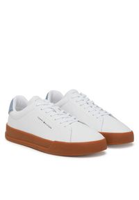 TOMMY HILFIGER - Tommy Hilfiger Sneakersy Th Court Lth Detail Ess FM0FM05367 Biały. Kolor: biały. Materiał: skóra #6