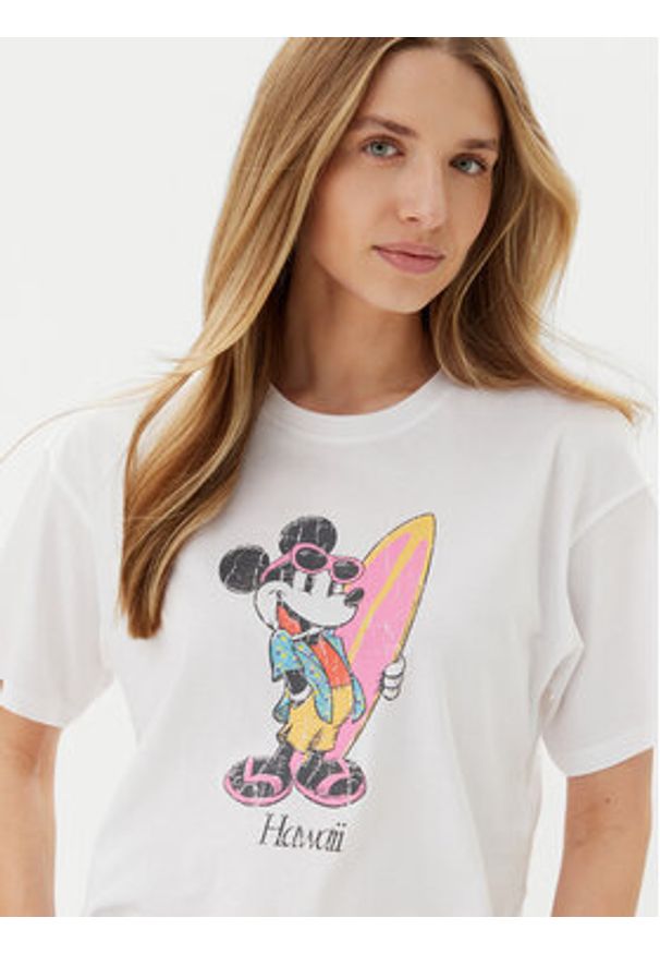 only - ONLY T-Shirt Mickey Minnie 15348126 Biały Regular Fit. Kolor: biały. Materiał: bawełna