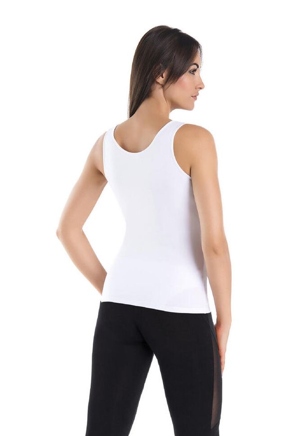 TEYLI - Koszulka bawełniana na ramiączkach Teyli Claudia. Kolor: biały. Materiał: bawełna, elastan. Długość rękawa: na ramiączkach. Sport: fitness