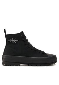 Calvin Klein Jeans Trampki Lugged Hybrid Laceup Mid Ml Mtr YW0YW01519 Czarny. Kolor: czarny. Materiał: materiał