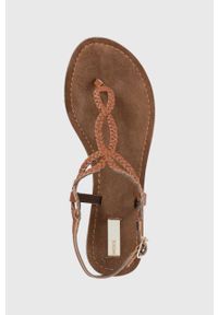 MEXX - Mexx sandały skórzane Sandal Jolene damskie kolor brązowy. Zapięcie: klamry. Kolor: brązowy. Materiał: skóra. Wzór: gładki. Obcas: na obcasie. Wysokość obcasa: niski #4