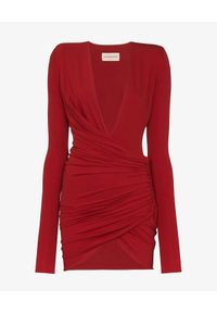 ALEXANDRE VAUTHIER - Czerwona sukienka mini. Kolor: czerwony. Materiał: materiał. Typ sukienki: kopertowe, dopasowane, asymetryczne. Styl: elegancki. Długość: mini #5