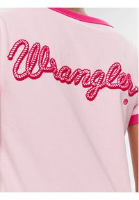 Wrangler T-Shirt Ringer 112346206 Różowy Slim Fit. Kolor: różowy. Materiał: bawełna #4