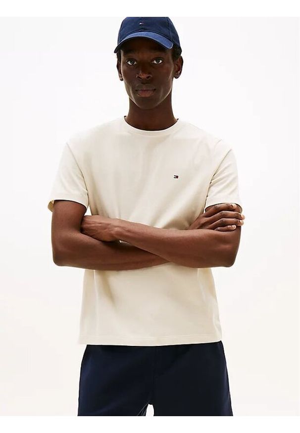 TOMMY HILFIGER - Tommy Hilfiger T-Shirt Ess Seasonal MW0MW39995 Beżowy Regular Fit. Kolor: beżowy. Materiał: bawełna