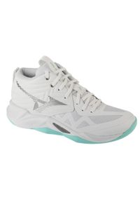 Mizuno - Buty do siatkówki damskie, Wave Momentum Pro Mid. Kolor: biały. Model: Mizuno Wave. Sport: siatkówka