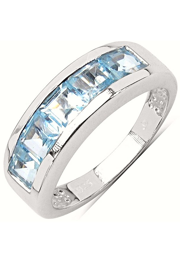 Braccatta - BONNIE Srebrny pierścionek obrączka blue topaz. Materiał: srebrne. Kolor: srebrny. Kamień szlachetny: topaz