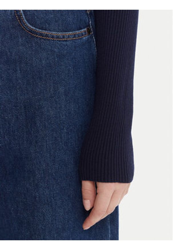 Kontatto Sweter 3M0818C Granatowy Slim Fit. Kolor: niebieski. Materiał: syntetyk, wiskoza