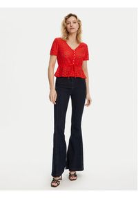 Morgan Bluzka 231-DATE Czerwony Slim Fit. Kolor: czerwony. Materiał: syntetyk #3
