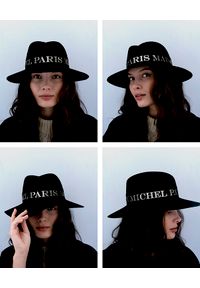 MAISON MICHEL PARIS - Czarny kapelusz Virginie. Kolor: czarny. Materiał: materiał. Wzór: aplikacja