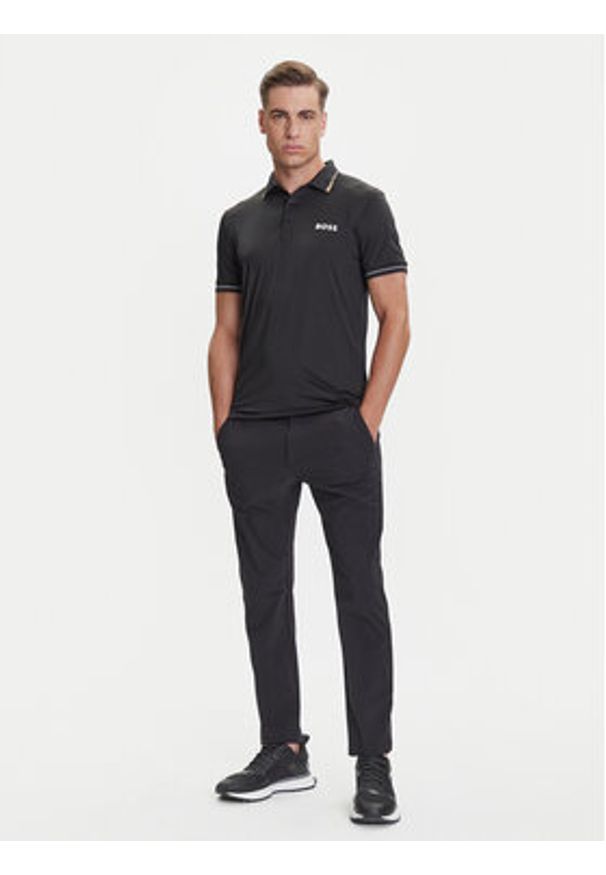 BOSS Polo Paul Pro 50506203 Czarny Slim Fit. Typ kołnierza: polo. Kolor: czarny. Materiał: syntetyk