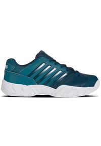 Buty do tenisa męskie K-Swiss Bigshot Light 4 Indoor. Kolor: niebieski. Materiał: syntetyk, materiał. Szerokość cholewki: normalna. Sport: tenis