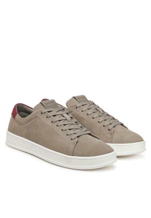 Calvin Klein Sneakersy Low Top Lace Up Nu HM0HM01758 Szary. Kolor: szary. Materiał: skóra