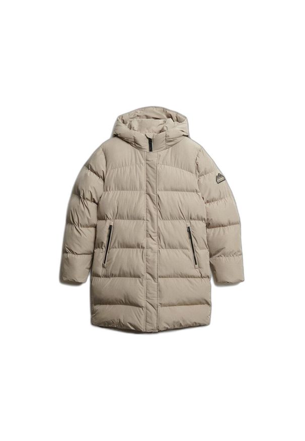 Damska kurtka puchowa Superdry Sports. Kolor: beżowy. Materiał: puch. Sezon: zima
