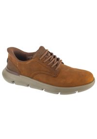 skechers - Buty do chodzenia męskie, Slip-Ins: Garza - Duran. Kolor: brązowy. Materiał: syntetyk, tkanina. Model: Skechers Sport. Sport: turystyka piesza