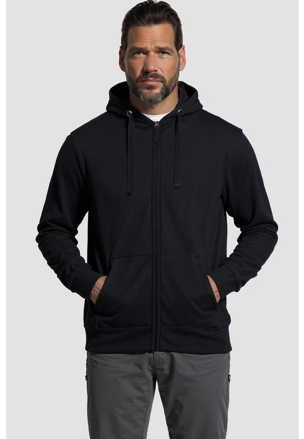JAY-PI - Męska Rozpinana bluza z kapturem dzianina dresowa do 8XL. Typ kołnierza: kaptur. Kolekcja: plus size. Kolor: czarny. Materiał: bawełna, poliester, materiał