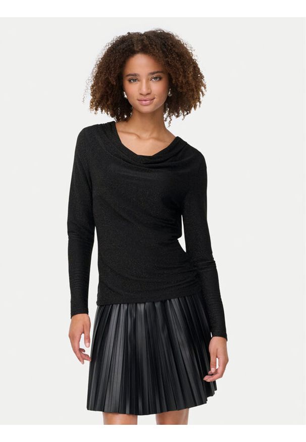 only - ONLY Bluzka Rich 15360265 Czarny Regular Fit. Kolor: czarny. Materiał: syntetyk