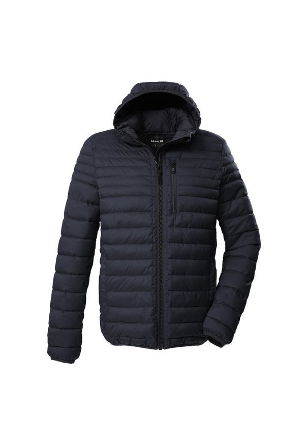 Kurtka z kapturem Killtec GW 28. Typ kołnierza: kaptur. Kolor: niebieski, szary, wielokolorowy. Materiał: puch. Sezon: zima