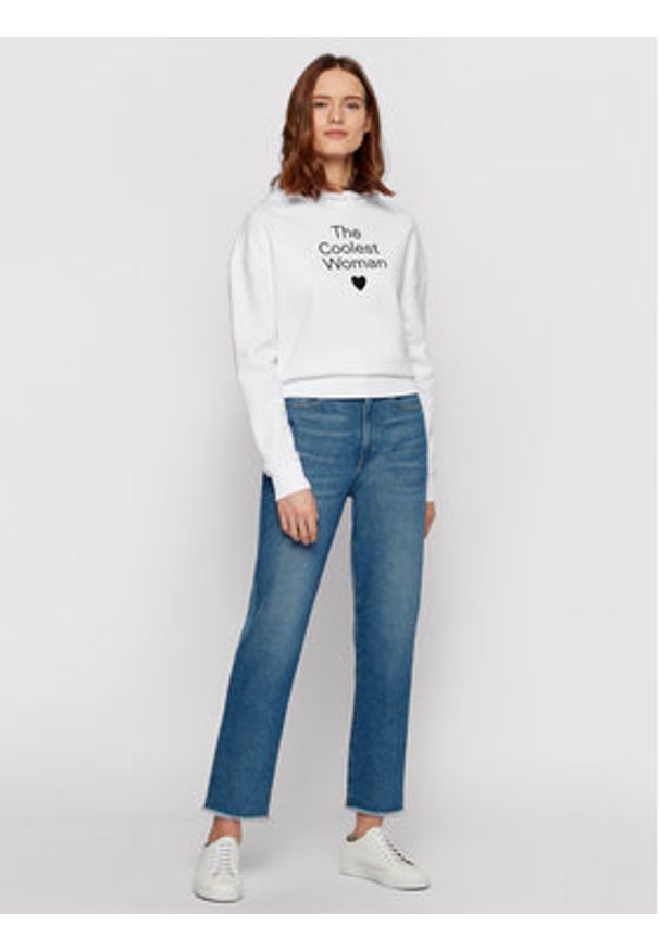 BOSS - Boss Bluza Evalin_Vd 50452526 Biały Regular Fit. Kolor: biały. Materiał: bawełna