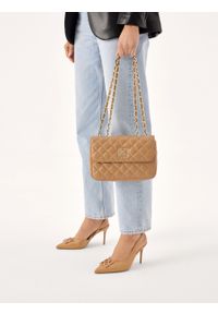 Kazar - Skórzane czółenka z odkrytą piętą. Kolor: beżowy. Materiał: skóra. Szerokość cholewki: normalna. Wzór: aplikacja. Styl: elegancki #7