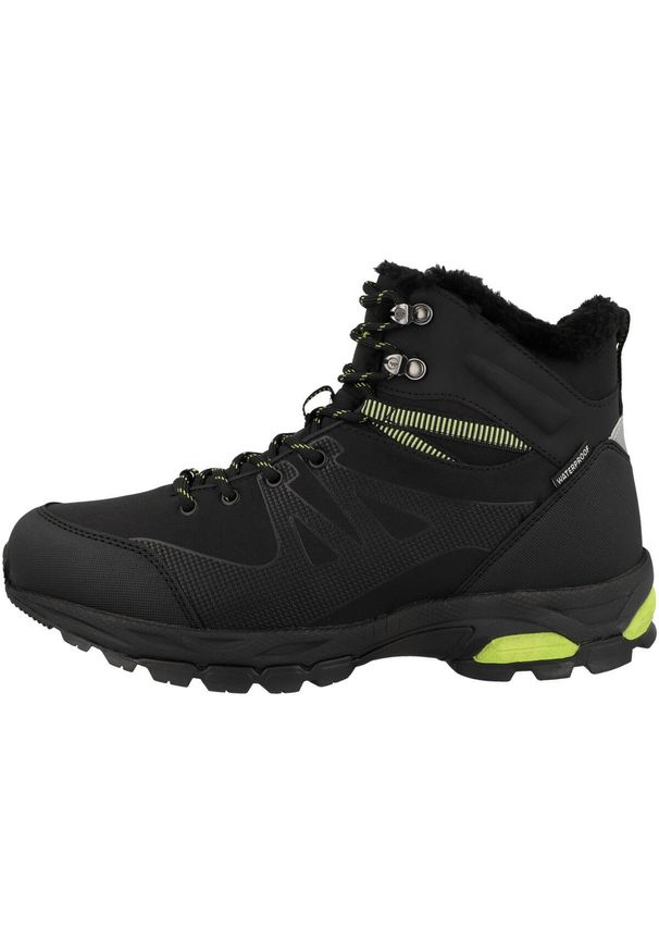 Hi-tec - Buty zimowe Hi Tec BLACK LIME JACKDAW WP INSULATED WODOODPORNE OCIEPLANE. Kolor: czarny, wielokolorowy, zielony. Sezon: zima. Sport: turystyka piesza