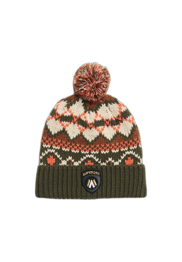 Kapelusz damski Superdry. Kolor: zielony. Sezon: zima. Styl: sportowy