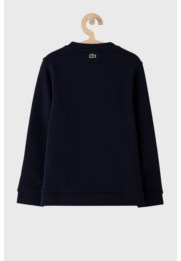 Lacoste Bluza dziecięca kolor granatowy z nadrukiem. Okazja: na co dzień. Kolor: niebieski. Wzór: nadruk. Styl: casual