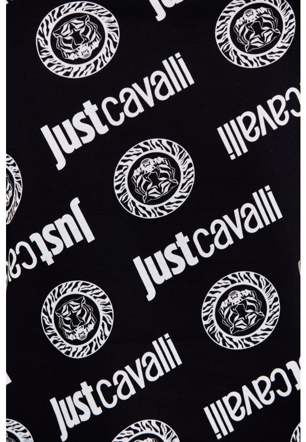 Just Cavalli - JUST CAVALLI Czarny damski t-shirt R Logo Tigre, Rozmiar XS. Kolor: czarny