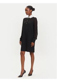 Karl Lagerfeld - KARL LAGERFELD Sukienka codzienna A3W13020 Czarny Regular Fit. Okazja: na co dzień. Typ kołnierza: dekolt w karo. Kolor: czarny. Materiał: wiskoza. Typ sukienki: proste. Styl: casual #3