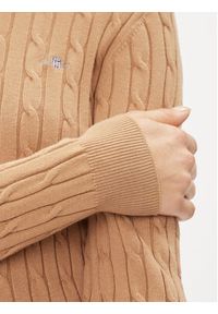 GANT - Gant Sweter 4800100 Khaki Slim Fit. Kolor: brązowy. Materiał: bawełna #5