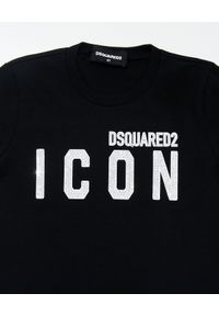 DSQUARED2 KIDS - Czarny T-shirt Icon 4-16 lat. Kolor: czarny. Materiał: bawełna. Wzór: aplikacja. Sezon: lato #3