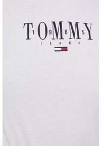 Tommy Jeans longsleeve bawełniany DW0DW12831.PPYY kolor biały. Okazja: na co dzień. Kolor: biały. Materiał: bawełna. Długość rękawa: długi rękaw. Wzór: nadruk. Styl: casual #3