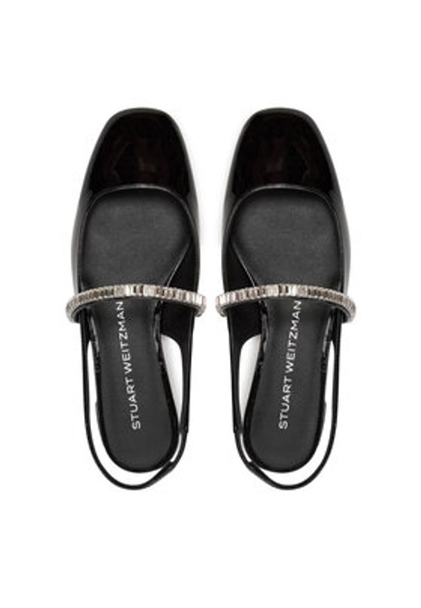 Stuart Weitzman Sandały Stefanie Slngback Fl SI438 Czarny. Kolor: czarny. Materiał: skóra