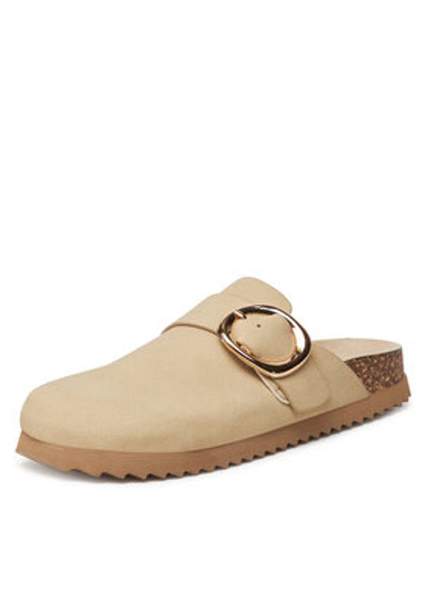 DeeZee Klapki T0613-61 Beżowy. Kolor: beżowy. Materiał: materiał