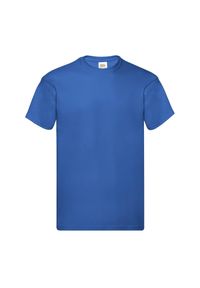 FRUIT OF THE LOOM - Oryginalna Bawełniana Koszulka Unisex Dla Dorosłych. Kolor: niebieski. Materiał: bawełna. Sport: turystyka piesza