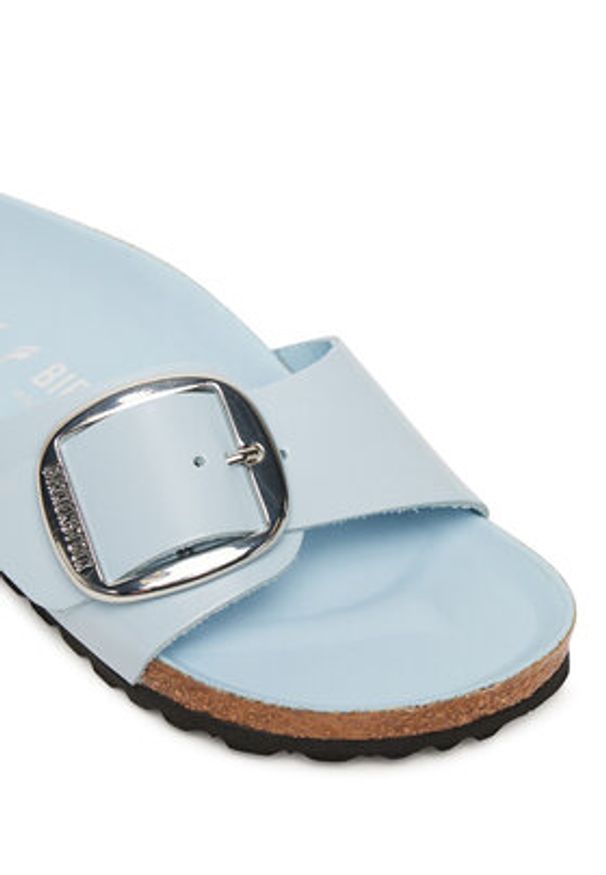 Birkenstock Klapki Madrid Big Buckle Hex 1030364 Błękitny. Kolor: niebieski. Materiał: skóra