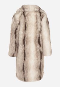 Born2be - Biały Płaszcz Futro z Szerokim Kołnierzem i Kieszeniami Ezinda. Okazja: do pracy, na co dzień, na spotkanie biznesowe. Typ kołnierza: golf. Kolor: biały. Materiał: futro. Styl: klasyczny, casual, elegancki, biznesowy #7