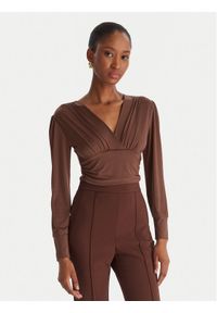 ACCESS FASHION Body 54-2018-324 Brązowy Slim Fit. Kolor: brązowy. Materiał: syntetyk
