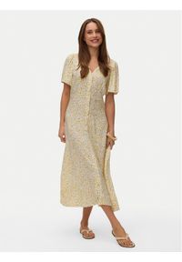 Vero Moda Sukienka codzienna Alba 10330301 Żółty Regular Fit. Okazja: na co dzień. Kolor: żółty. Materiał: wiskoza. Typ sukienki: proste. Styl: casual #1
