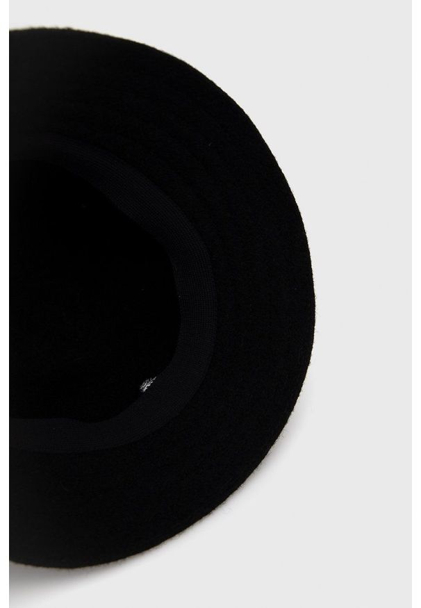 Kangol - Kapelusz wełniany. Kolor: czarny. Materiał: wełna