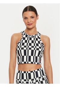 Converse Top W Wordmark Aop Tank Top 10026989-A01 Kolorowy Skinny Fit. Materiał: syntetyk, bawełna. Wzór: kolorowy #1