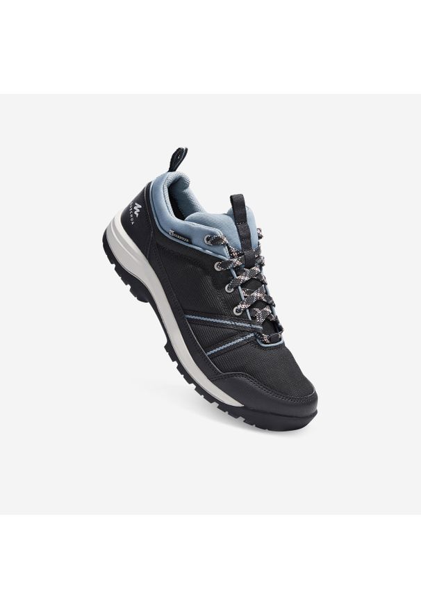 quechua - Buty turystyczne damskie Quechua NH100 niskie wodoodporne. Wysokość cholewki: przed kostkę. Kolor: szary. Materiał: syntetyk, kauczuk. Szerokość cholewki: normalna. Styl: sportowy