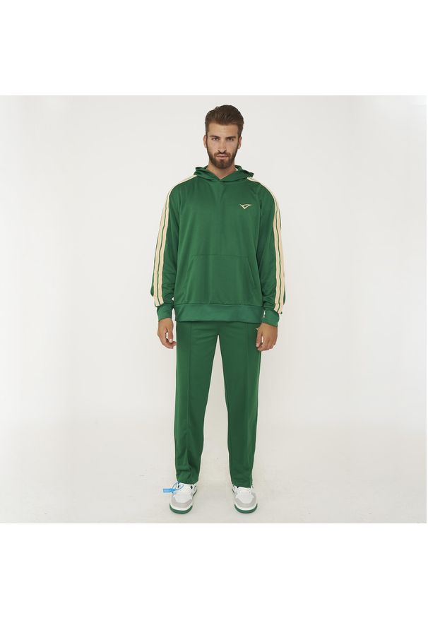 LEGEA - Komplet dresowy SPACE STELLAR zielony. Kolor: beżowy, wielokolorowy, zielony. Materiał: dresówka. Wzór: paski. Sport: fitness