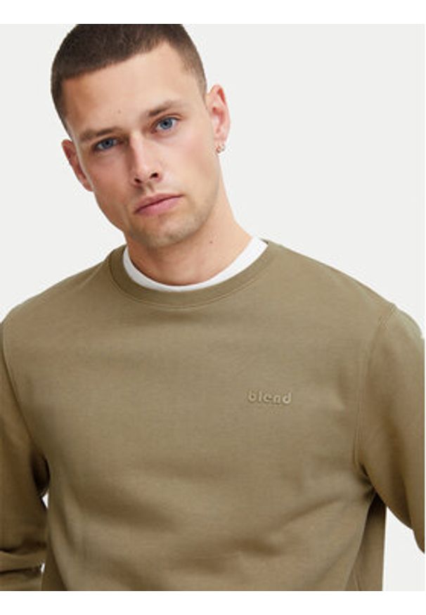 Blend Bluza Downton Crew 20712522 Brązowy Regular Fit. Kolor: brązowy. Materiał: bawełna, syntetyk