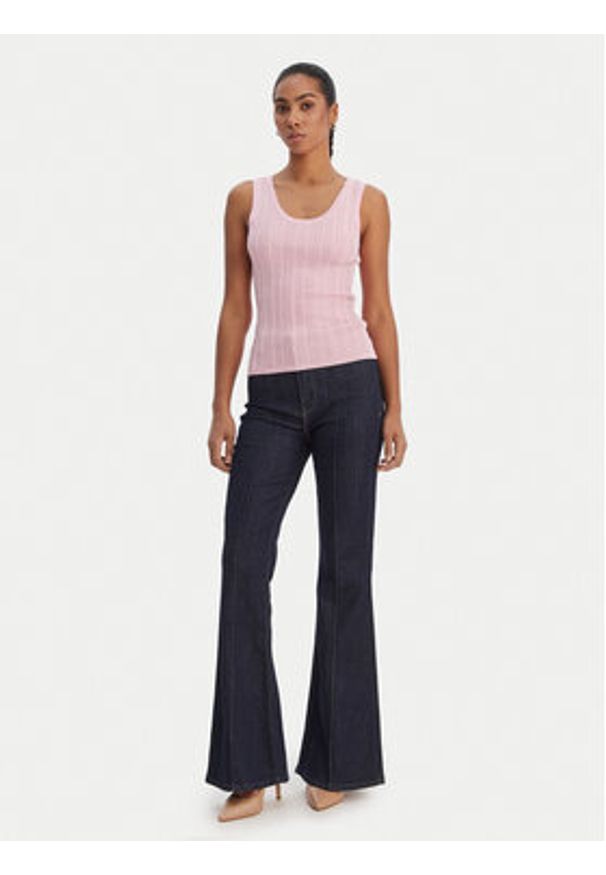 Fracomina Top FR26ST4005K524R9 Różowy Slim Fit. Kolor: różowy. Materiał: wiskoza