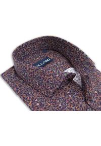 Mmer / Villaro - Koszule męskie - Kolorowa koszula męska w liście H105. Materiał: bawełna, elastan, tkanina. Długość: długie. Wzór: kolorowy #1