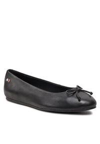 TOMMY HILFIGER - Tommy Hilfiger Baleriny Essential Chic Ballerina FW0FW08059 Czarny. Kolor: czarny. Materiał: skóra #4