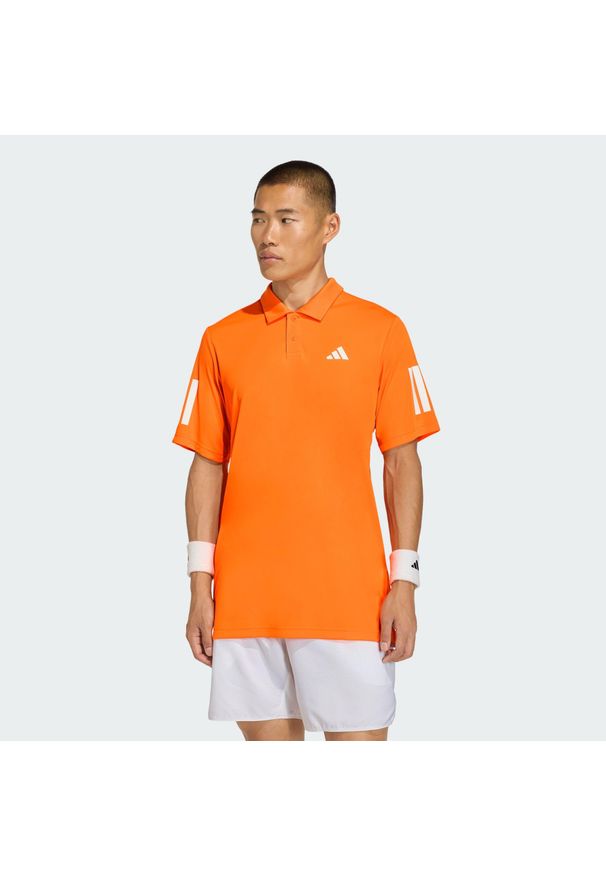Adidas - Koszulka Club Tennis 3-Stripes Polo. Typ kołnierza: polo. Kolor: pomarańczowy. Materiał: materiał. Sport: tenis