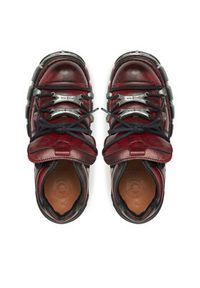 NEW ROCK Sneakersy M-120N-C67 Bordowy. Kolor: czerwony. Materiał: skóra #4