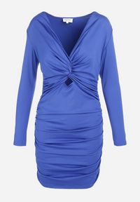 Born2be - Granatowa Sukienka Hess. Kolor: niebieski. Wzór: aplikacja. Typ sukienki: dopasowane. Długość: mini #4