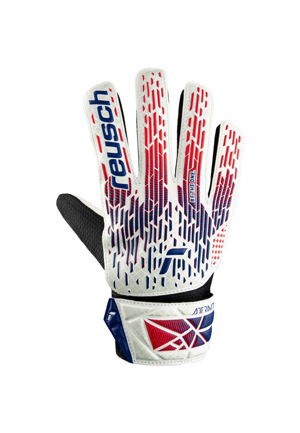 Reusch - Rękawice bramkarskie dziecięce REUSCH Attrakt Starter Solid Junior. Kolor: biały, niebieski, czerwony, wielokolorowy. Sport: piłka nożna